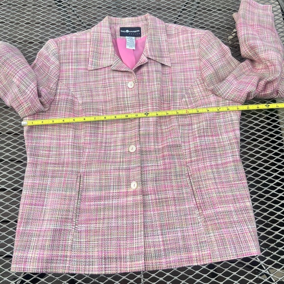 Sag Harbor Pink and Green Tweed Jacket - Size 16p - Picture 10 of 13